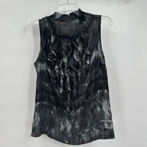 Nicole G‎ Womens Pullover Top Size M Black Gray Marbled Whimsigoth Fairy Grunge